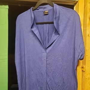 Miik Tab collar buttonless dress shirt XXL in Blueberry